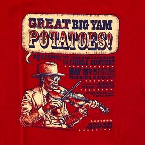 5th Annual Old Time Music Gathering Graphic T-shirt Mississippi Men's L Red